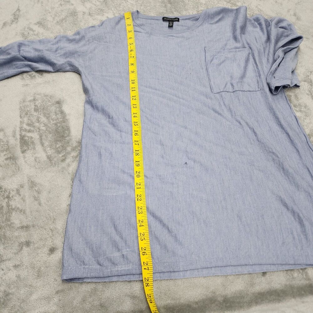 Eileen Fisher Women's 3/4 Sleeve Blue Top Shirt Blouse Size S - Picture 8 of 12